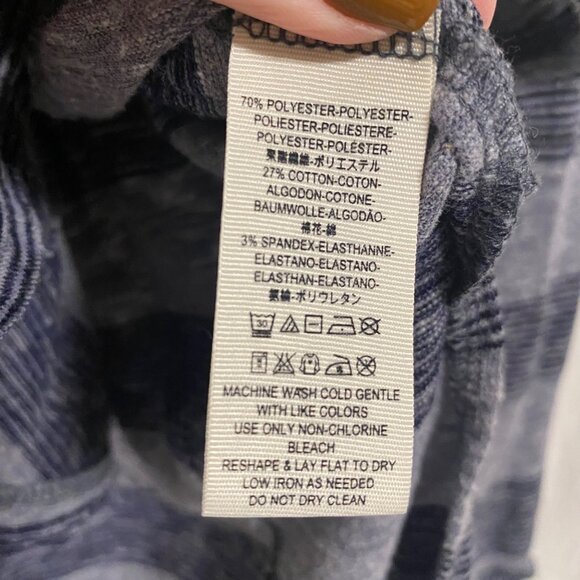 Free People We The Free Blue Gray Striped Bell Sleeve Peasant Blouse Size XS - Picture 6 of 10